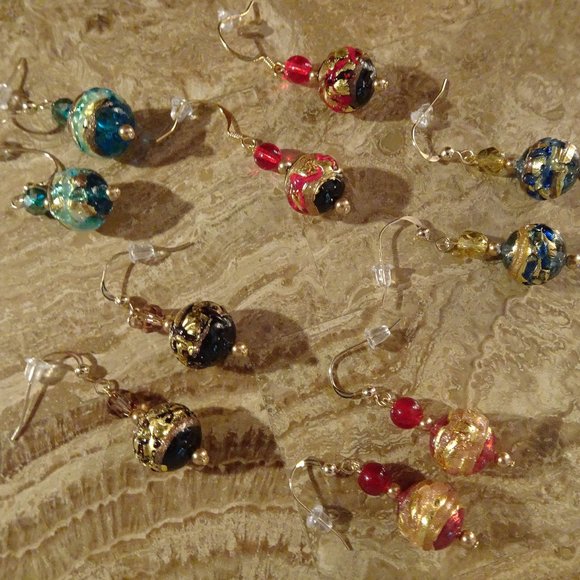 Handcrafted Murano earrings in drop style & 5 color options - Picture 12 of 15